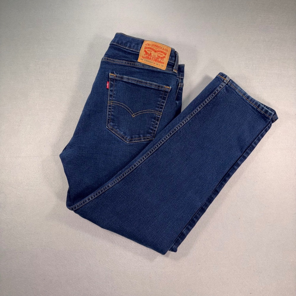 Levis 506 Straight Leg Jeans Mens 36x30 Dark Blue